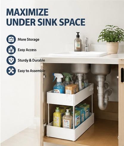 Under Sink Organizer-Maximize Space & Declutter Instantly