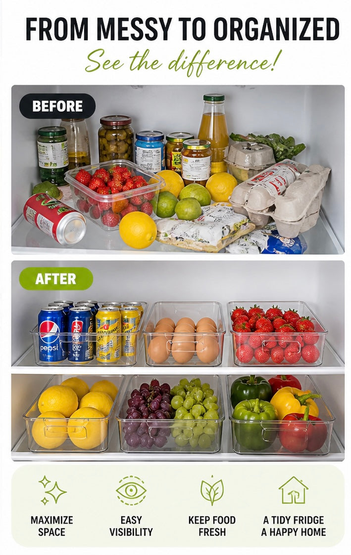 Fridge Organizer Set – Keep Your Kitchen Clean & Fresh