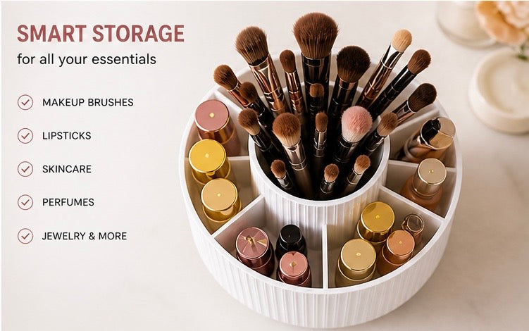 360° Makeup Organizer – Keep Your Vanity Clean & Organized