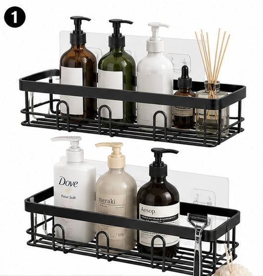 Adhesive Shower Organizer-No Drill Bathroom Storage Solution